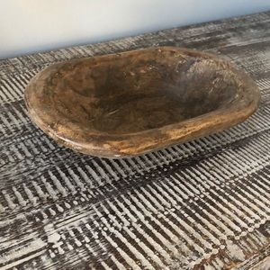 Waxed wooden dough bowl
